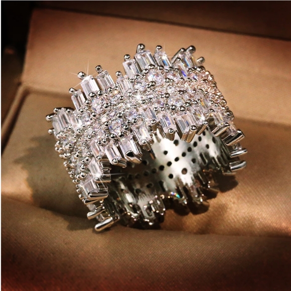 Micro Paved Irregular Multi-Row Diamond Ring - Picture 6 of 7